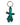 PORTE CLE CAOUTCHOU TURQUOISE