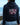 SWEAT ZIPPE DRAPEAU FLEURS BLEU BRODE ROSE