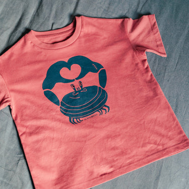 T-SHIRT KID COEUR CRABE