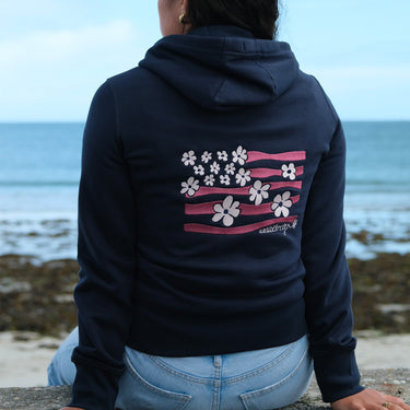 SWEAT ZIPPE DRAPEAU FLEURS