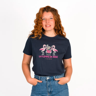 T-SHIRT FEMME FLEMME EN ROSE